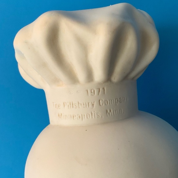 Vintage White Plastic Pillsbury Dough Boy with Blue Accents - Picture 8 of 16